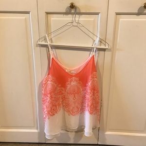 LIKE NEW: Pink and White Boho Tank Top